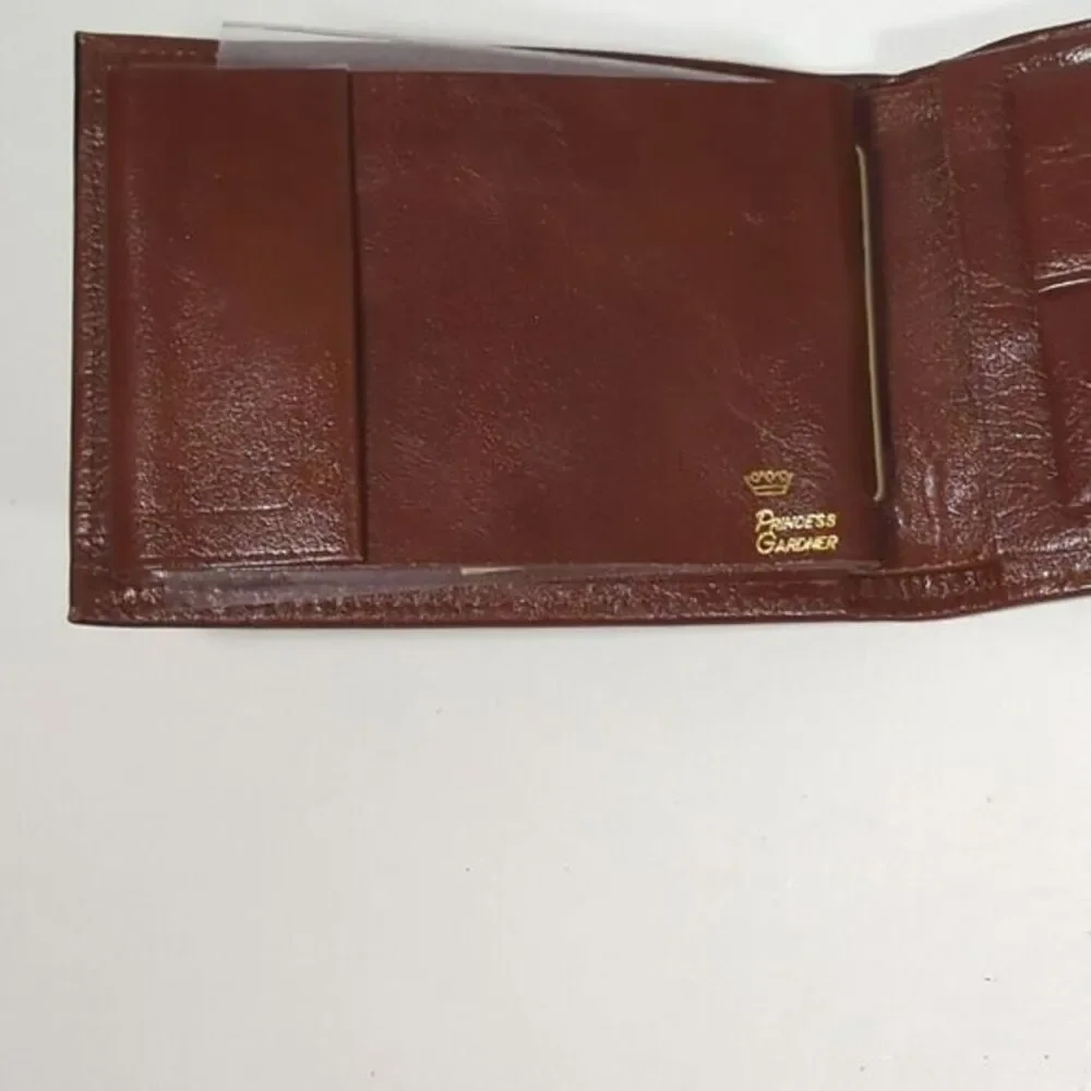 VTG Princess Gardner Calfskin Bifold Billfold‎ Wallet Brown Leather 3.5x5 Retro
